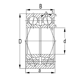 3300 Series Double row angular contact ball bearing